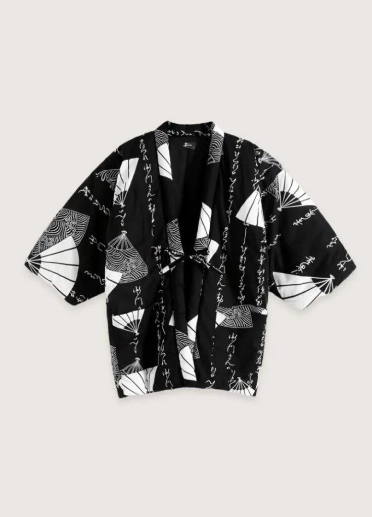 Veste kimono japonaise blanc et noir — Sumizumi