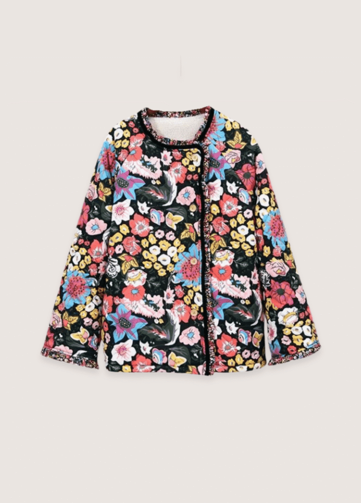 Veste kimono matelassée — Éclat Floral