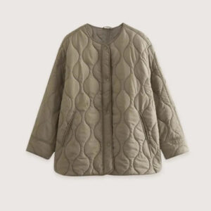 Veste kimono matelassée femme olive — Wakaba vue 3