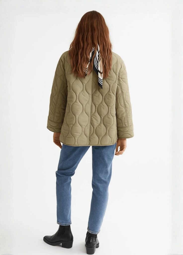 Veste kimono matelassée femme olive — Wakaba