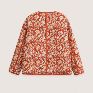Veste kimono matelassée — Floral Terracotta vue 2