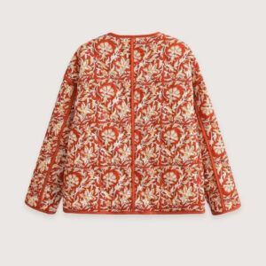 Veste kimono matelassée orange floral — Akatsuchi vue 2