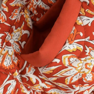 Veste kimono matelassée orange floral — Akatsuchi vue 3