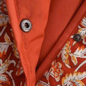Veste kimono matelassée orange floral — Akatsuchi vue 4