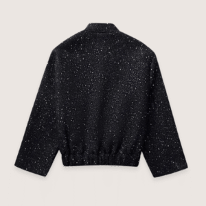Veste kimono noir à paillettes — Hoshi vue 2