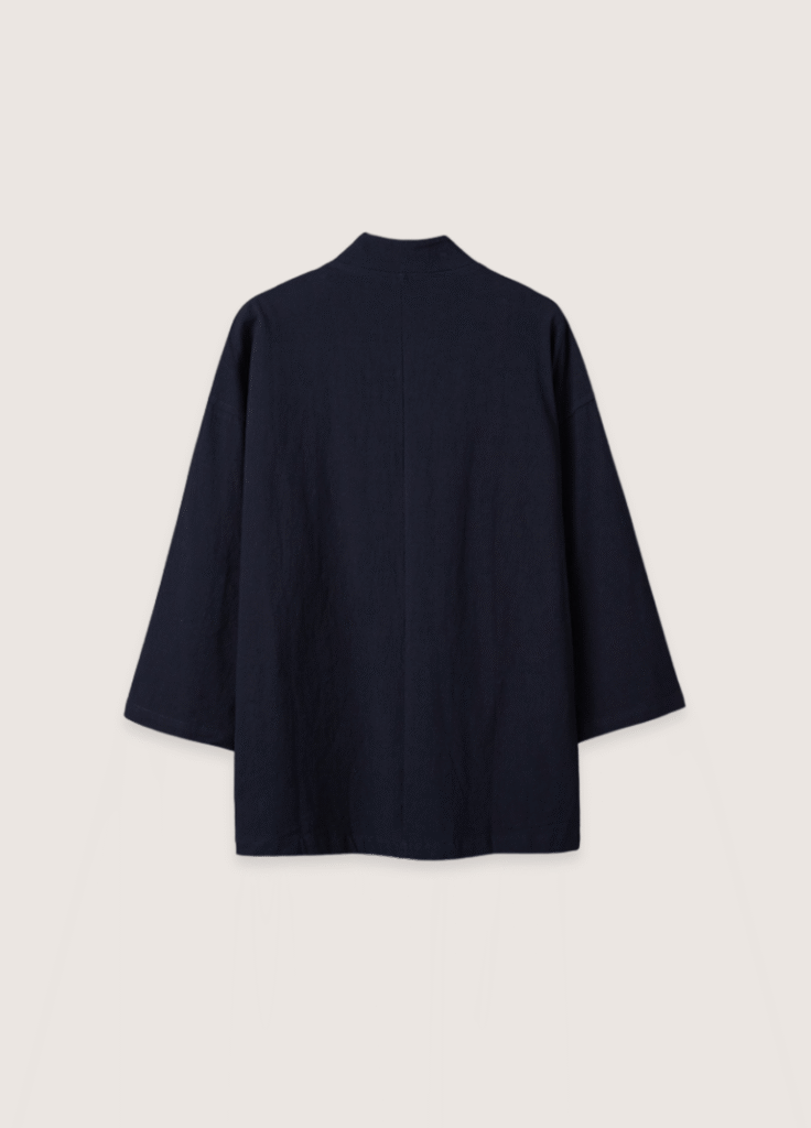 Veste kimono noir — Cardigan Minimaliste