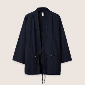 Veste kimono noir — Cardigan Minimaliste