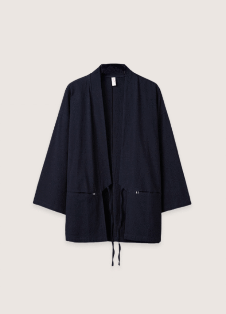Veste kimono noir — Cardigan Minimaliste