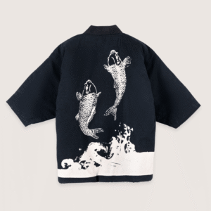 Veste kimono noir — Carpe Koï Nipponne