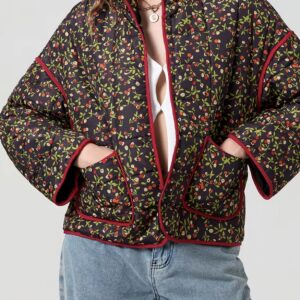 Veste kimono noire — Manon vue 3