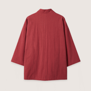 Veste kimono rouge — Cardigan Minimaliste vue 2