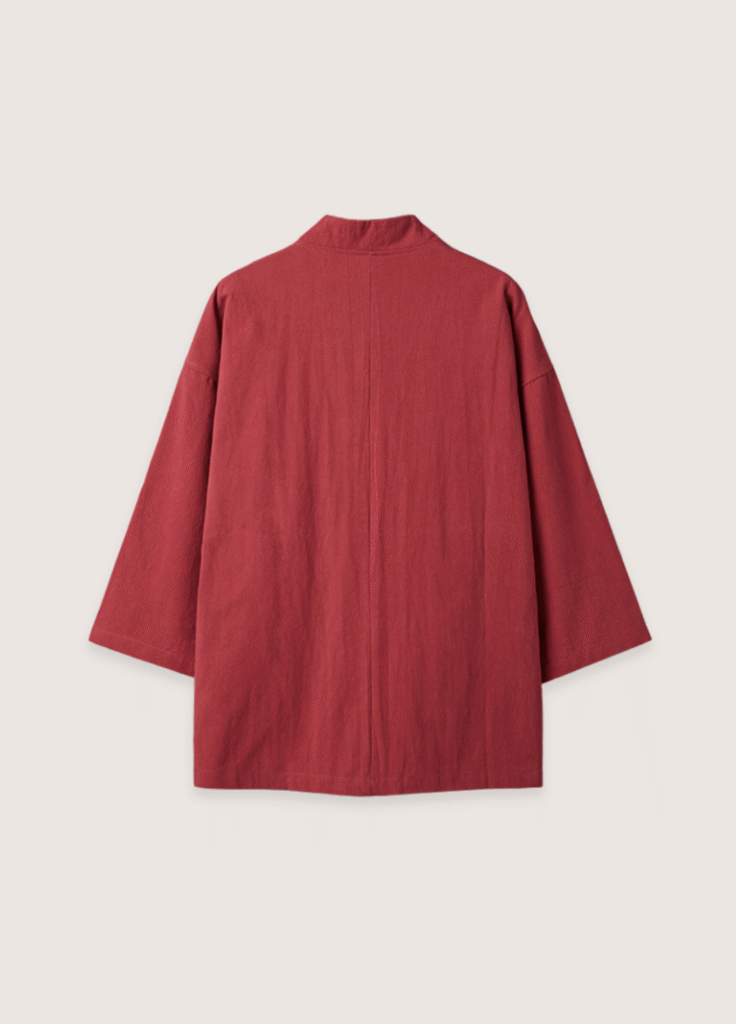 Veste kimono rouge — Cardigan Minimaliste