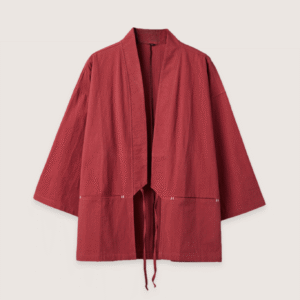 Veste kimono rouge — Cardigan Minimaliste