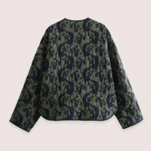 Veste kimono vert olive — Ikat vue 2