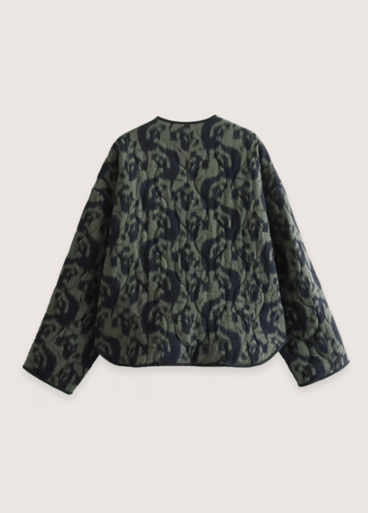 Veste kimono vert olive — Ikat