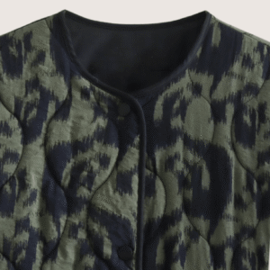 Veste kimono vert olive — Ikat vue 3