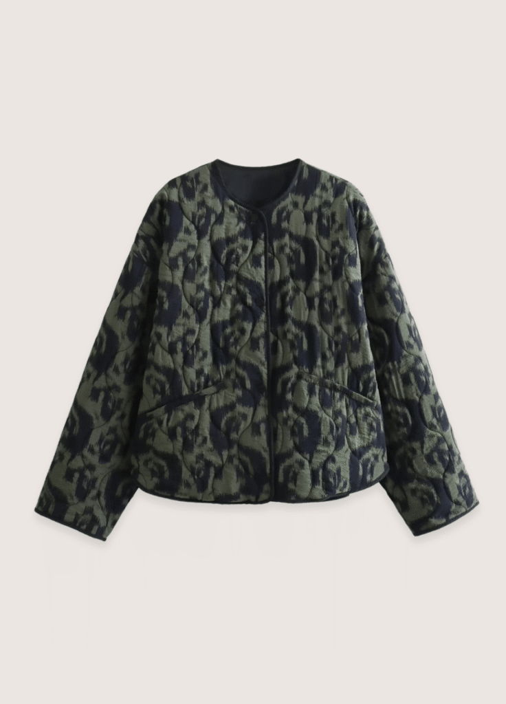 Veste kimono vert olive — Ikat