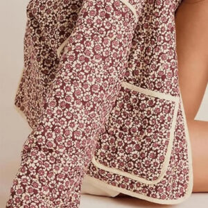 Veste légère kimono fleurie rose — Sakurako vue 5